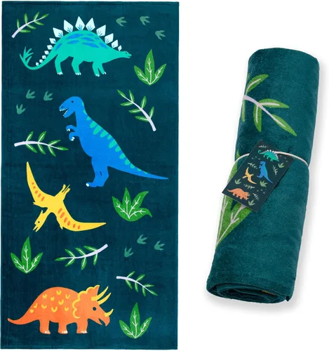 Miniatura 13 de Wildkin Toalla de playa para niños, 100% algodón, suave y absorbente, ideal para piscina y playa, animales salvajes