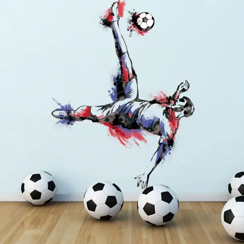 Miniatura 5 de Runtoo Calcomanía de pared para jugador de baloncesto, Slam Dunk Sports Wall Stickers para adolescentes y niños, decoración de gimnasio