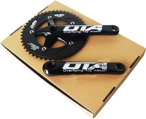 Miniatura 4 de CYSKY Juego de Bielas de Una Sola Velocidad E-Bike 170mm 130 BCD 48T/53T/56T/58T/60T Juego de Bielas Cónico Cuadrado para Bicicleta Plegable E-Bike