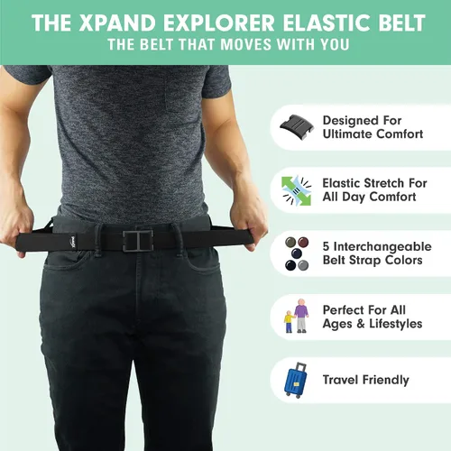 Miniatura 3 de Explorer Belt By Xpand - No-Show Invisible Elastic Belt w Slim Aluminum Buckle