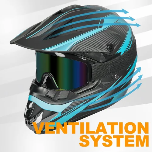 Miniatura 2 de Yesmotor Casco de Motocross Juvenil con Hebilla de Liberación Rápida - Cascos de Motocross para Niños de 8-14, Casco ATV Juvenil
