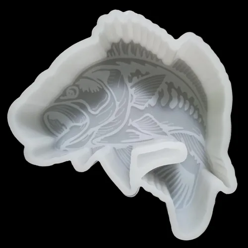 【Más de 300 diseños opcionales】Molde para Ambientador de Coche con Forma de Pez Bass de Fuehbur – Moldes de resina epoxi de silicona – Moldes para