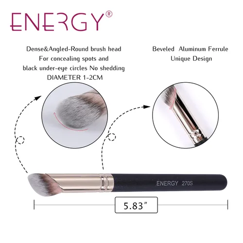 Miniatura 3 de ENERGY Juego de brochas correctoras para maquillaje facial líquido, brocha para crema líquida, polvo, mezcla, pulido, debajo del corrector de ojos