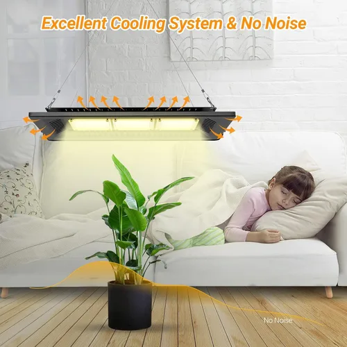 Miniatura 5 de Luz LED de crecimiento de 450 W con espectro completo, relassy impermeable COB LED luz de crecimiento con disipación de calor natural y sin ruido