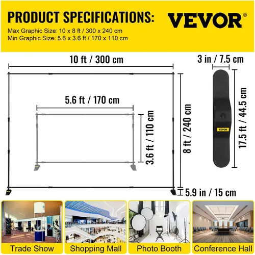 Miniatura 7 de Eteyo MaxTough - Soporte para telón de fondo resistente de 8 x 8 pulgadas y de 10 x 8 pulgadas para usar como exhibidor de fotos en comercio, stand