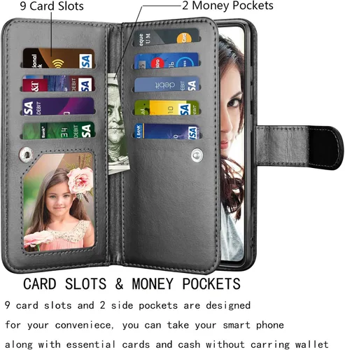 Miniatura 2 de Njjex Funda para Galaxy S20 FE 5G, para Samsung S20 Fan Edition/S20 FE 5G, [9 ranuras para tarjetas] Funda de piel sintética para crédito