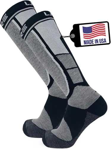 Pure Athlete Calcetines de esquí fabricados en Estados Unidos, calcetines ligeros de lana de alpaca para el invierno para esquiar