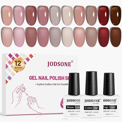 Miniatura 23 de JODSONE - Juego de 100 esmaltes de uñas de gel (5 ml cada uno) con capa base que no se limpia, capa de base que se borra y capa superior mate