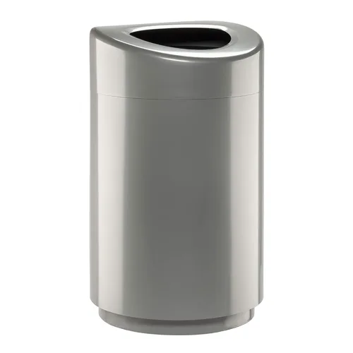 Miniatura 13 de Safco Bote de basura con tapa abierta, 14 galones de acero inoxidable, moderno, para uso en interiores, color blanco