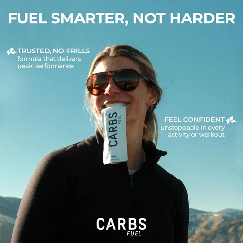 Miniatura 7 de Gel de Energía Carbs Fuel 50g (Paquete de 18) + Mezcla para Bebida Deportiva 1000g 1900g de Carbohidratos Gel de 50g para Correr y Porción