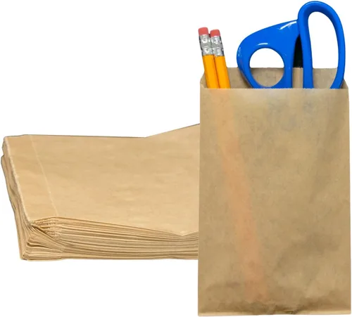 Miniatura 16 de Novel Box - Paquete de 100 bolsas planas de mercancía con estampado de cheurón azul de 4 x 6 pulgadas, elegante bolsa para regalos de cumpleaños
