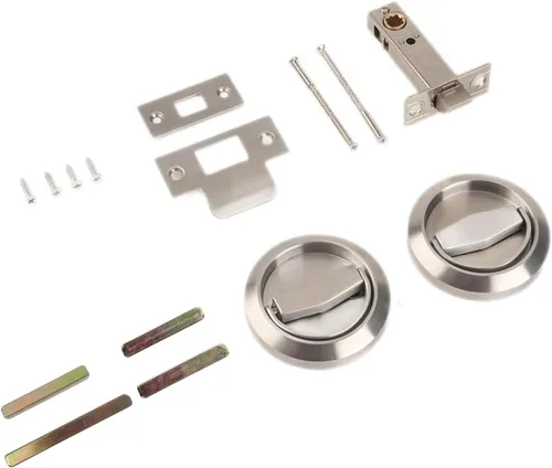 Miniatura 4 de Dixiao Cerradura de Puerta Redonda Empotrada Oculta de Copa de Acero Inoxidable 304, Pomos de Puerta, Cerradura de Puerta Empotrada, Perilla