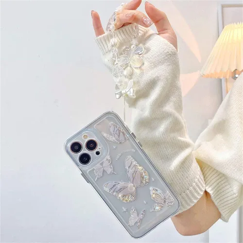 Miniatura 6 de Funda compatible con iPhone 11 Pro Max con bonito diseño de flores negras y sencillas, para mujeres, adolescentes y niñas, funda protectora de lente