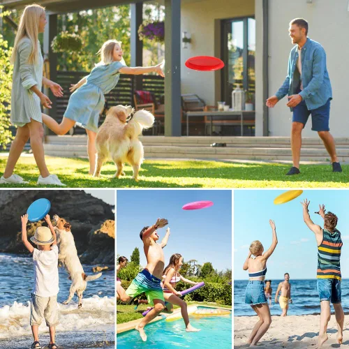 Miniatura 2 de Juguetes de playa de arena, juguetes de disco volador jumbo de 8 pulgadas para niños y adultos, juego de disco deportivo para patio trasero de playa