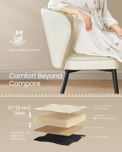 Miniatura 5 de VASAGLE Colección EKHO - Juego de 6 sillas de comedor, sillas tapizadas para cocina, asiento cómodo, cuero sintético con costuras, estilo moderno