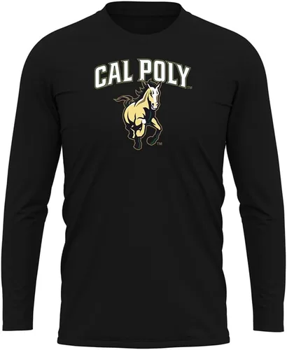 Miniatura 41 de Camisa deportiva de manga larga oficial de la NCAA Collegiate para hombre, colección negra con logotipo primario