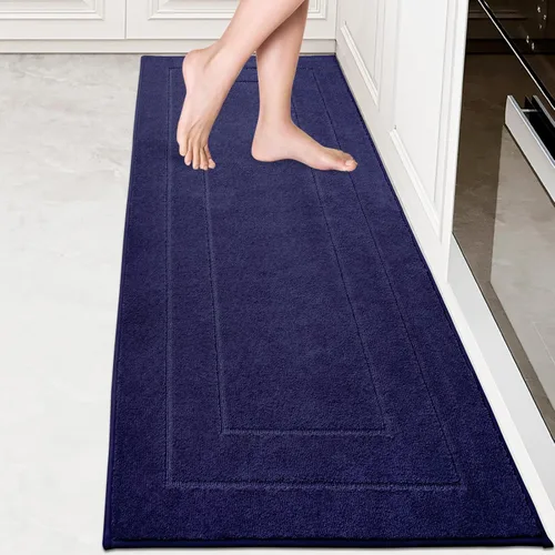 Miniatura 46 de PURRUGS Juego de 2 alfombras de cocina lavables a máquina (24 x 35.5 + 24 x 59 pulgadas), alfombras de pasillo de cocina antideslizantes y Marrón