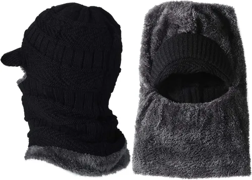 Miniatura 5 de Syhood Knitted Balaclava Beanie Hat Winter Neck Warmer Ski Face Cover Neck Gaiter