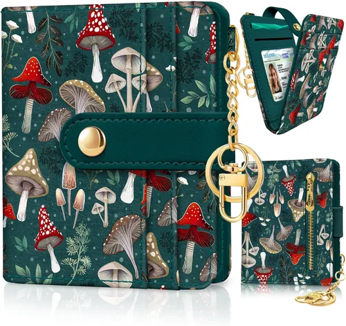 Miniatura 45 de Jogjam Cartera pequeña para mujer, Rfid delgada y compacta para tarjetas de crédito, billetera plegable de piel sintética, bolsillo con cremallera