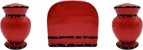 Miniatura 18 de ACK Viva Collection - Juego de sal y pimienta de cerámica pintada a mano con lunares rojos, recargable, 3-1/2 pulgadas de alto, decoración de cocina