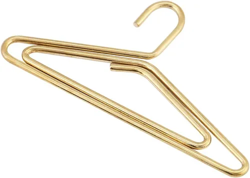 Miniatura 8 de 12 clips de papel con forma de colgador, marcapáginas de alambre de metal, clip organizador de documentos, suministros de papelería para oficina