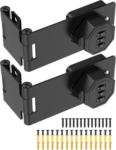 Cerradura de Pestillo de Puerta de Combinación de Gabinete de 90 Grados, Cerradura de Pestillo Giratorio con Contraseña de Aleación de Zinc, Negro