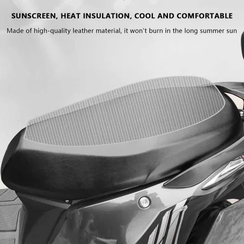 Miniatura 3 de Funda universal para asiento de motocicleta con elástico, cuero PU transpirable, funda impermeable para asiento para la mayoría de asientos de Negro