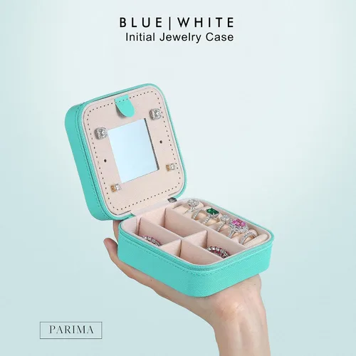 Miniatura 2 de Parima Joyero de viaje para niñas, joyero azul Estuche de joyería imprescindible de viaje para niñas, joyero pequeño de viaje Regalos