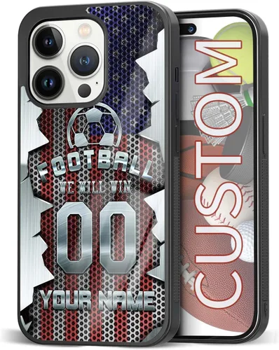 Miniatura 51 de Fundas de teléfono personalizadas con nombre, diseño vintage con textura de metal para iPhone 6, 7, 8, 11, 12, 13, 14, 15, 16, 17 Pro Max Plus Mini