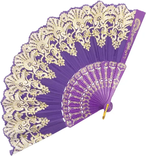 Miniatura 12 de EOSAU Abanicos plegables chinos de mano para mujeres, plegables a granel para fiestas, bodas, iglesias, bailes (10 colores mezclados)