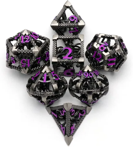 DND - Juego de dados poliédricos para Dungeons and Dragons, juego de rol de metal, dados D&D, HNCCESG Hollow Cthulhu Gaming para juego de mesa RPG