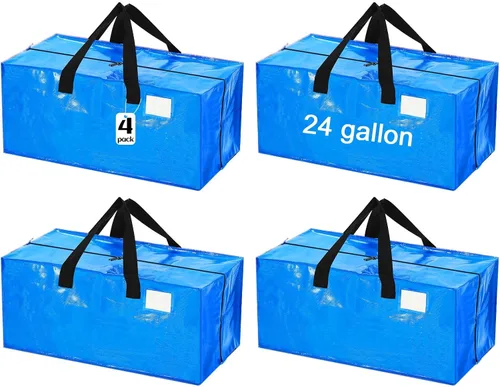 Miniatura 15 de 4 Piezas Bolsas de Mudanza Grandes con Cremallera y Asas Bolsas de Lona Tipo Duffle Plegables de Almacenamiento Extra Resistentes Extra Grandes