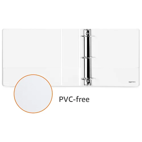Miniatura 3 de Amazon Basics Archivadores de 3 argollas de 3 pulgadas, organizador con argollas en D, 2 paquetes, para la escuela, oficina en casa, color blanco