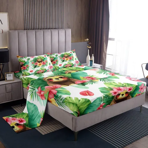 Miniatura 18 de Juego de sábanas de camping Happy Camping para niños Queen 4 piezas, juego de ropa de cama de autocaravana, juego de sábanas de accesorios de coche