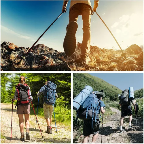 Miniatura 5 de PATIKIL Clips para bastón de trekking, 8 piezas, accesorios para bastón, conector de hebilla de doble varilla para senderismo al aire libre y camping