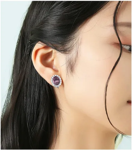 Miniatura 13 de Yoursfs Austria - Aretes de clip de cristal para mujer, chapados en oro de 18 quilates, joyería de moda con halo de circonita cúbica, aretes sin