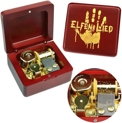 Miniatura 24 de Caja de música Sinzyo con mecanismo de madera tallada clásica, caja musical de regalo para cumpleaños, día de San Valentín, Navidad