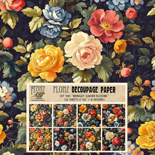 Miniatura 14 de Decoupage - Paquete de papel (24 hojas de 6 x 6 pulgadas), seda y oro, papel de patrón de estilo vintage para decoupage, manualidades y álbumes
