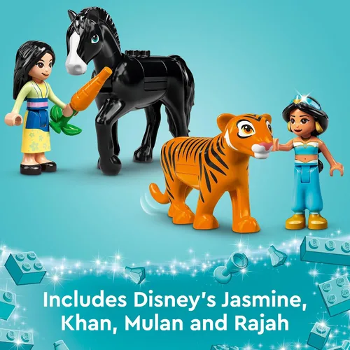 Miniatura 5 de LEGO Disney Princess Jasmine and Mulan Adventure 43208 - Juego de palacio, juguete de construcción de Aladdin y Mulan con figuras de caballo