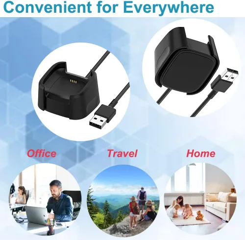 Miniatura 6 de Cargador para Fitbit Versa 2, cable de soporte de carga USB de repuesto para reloj inteligente Fitbit Versa 2