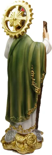 Miniatura 6 de Estatua de San Judas Tadeo, 8 pulgadas, estatua de San Judas, monedas, dinero, resina, figura religiosa 7.9 in (7.9 in)