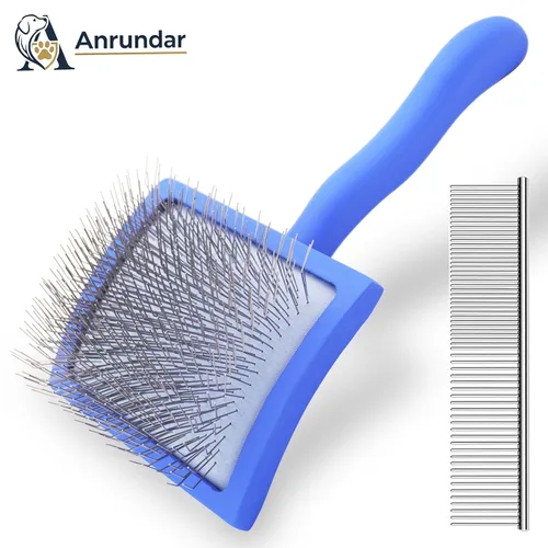 Miniatura 7 de Cepillo deslizante para perros, kit de aseo dorado para garabatos dorados, cepillos desmenuzadores para Goldendoodles, Labradoodles, Poodles, Azul