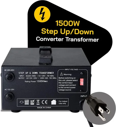 Miniatura 2 de Transformador de voltaje para aumentar o disminuir la tensión. 110 v/220 v, circuito de bloqueo de protección, de la marca ELC