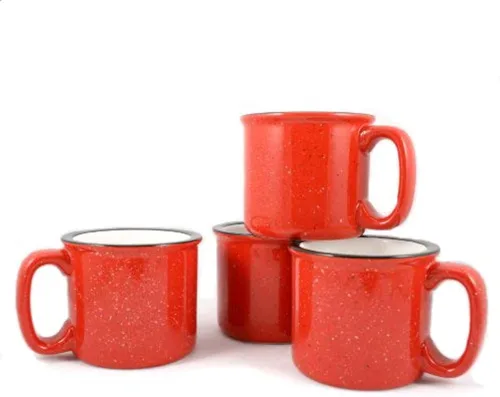 Miniatura 2 de Taza de cerámica para fogata, 15 onzas, juego de 4 (negro)