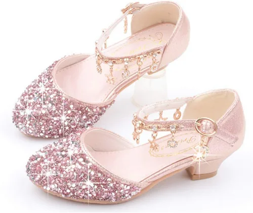 Miniatura 5 de LFHT - Zapatos de vestir para niñas pequeñas, con lentejuelas y brillantina, zapatos de baile de princesa Mary Jane, sandalias de baile para fiestas