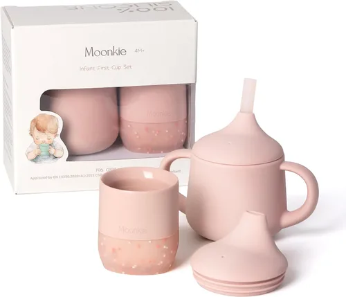 Miniatura 12 de Moonkie Tazas de silicona para bebés de 4 meses en adelante Pequeñas tazas de entrenamiento abiertas para bebés con confeti espolvoreado