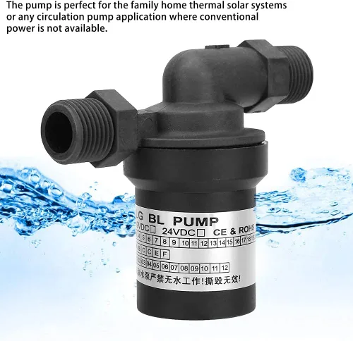 Miniatura 8 de Bomba de agua solar, bomba de agua solar de alta temperatura sin escobillas de 24 V CC, eléctrica portátil para calentador de agua, para industria