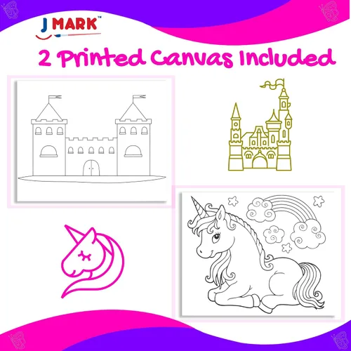 Miniatura 3 de J MARK Juego de pintura para niños, juego de pintura acrílica todo incluido para niños, suministros de pintura seguros