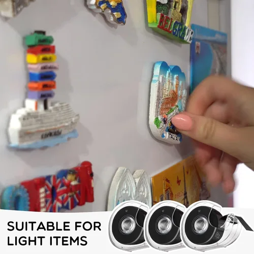 Miniatura 6 de Zubebe Rollo de cinta magnética (0.75 pulgadas de ancho x 26 pies de largo) dispensador de cinta magnética flexible adhesiva con respaldo adhesivo