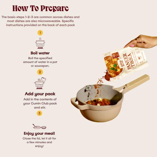 Miniatura 4 de The Cumin Club 's Instant Paneer Tikka Masala - Auténtica comida india con sabores regionales, lista para comer en solo 5 minutos, paquete de 5